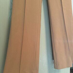 ZARA NEW XS CAMEL FRONT SEAM STRAIGHT LEG TROUSERS PANTS WOMAN BEIGE